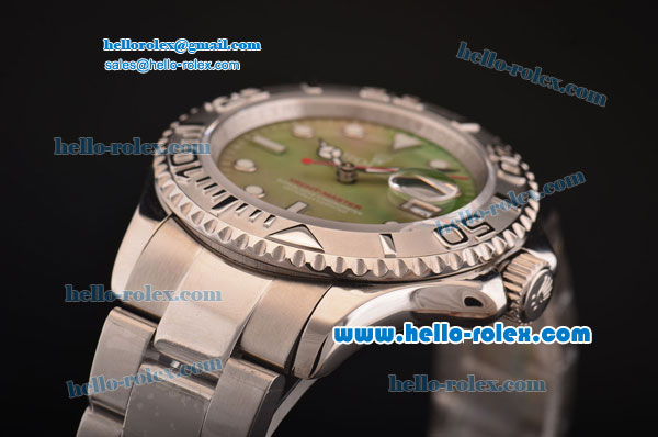 Rolex Yacht-Master Asia 2813 Automatic Steel Case/Strap with Green MOP Dial - ETA Coating - Click Image to Close